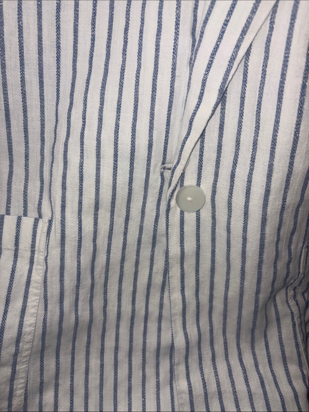 Chico's Striped Linen Stretch Blazer Size 4 (XXL) $149 - Picture 6 of 12